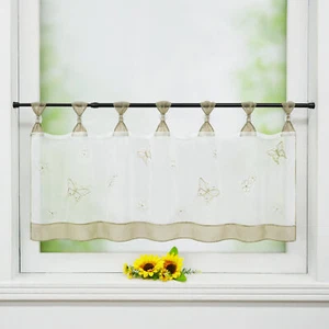 Cortina de ventana Voile cortinas de bistró lazos cortinas de cocina cortina de puerta corta @ - Imagen 1 de 62