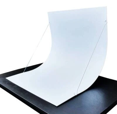aufstellbarer PVC-Fotohintergrund weiß Hohlkehle Fototisch 70cm Aufnahmetisch - Bild 1 von 4