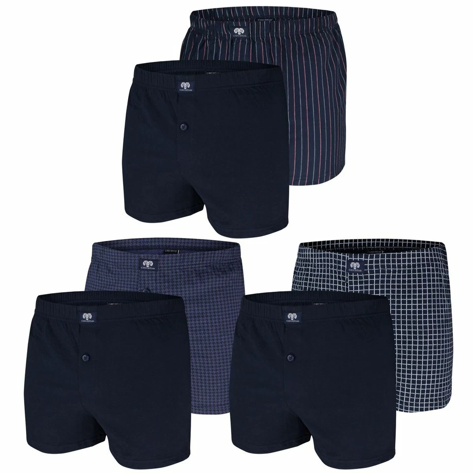CECEBA Herren Boxershorts navy 100% Baumwolle 1-Knopfleiste Unterhosen | 2 Stück - Bild 1 von 1