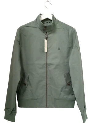 Chaqueta Bomber Penguin Verde Bolsillos con Cremallera Talla S UK Foto 1 de 4