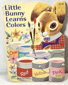 Vintage Little Bunny Learns Colors Kids Book Happy House 1982 - Imagen 1 de 4