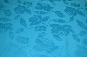 Stretch Sateen - turquoise Jacquard, medium weight - 120" x 42" (3.33 yds) - Picture 1 of 6