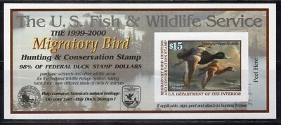 US RW66A MNH VF $15 self-adhesive Duck Revenue Zayix Stamps 0225MAR0086 - Image 1 of 2