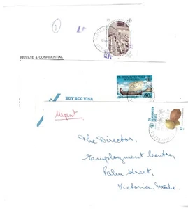 SEYCHELLES - Three 1985-1990 LOCAL Covers with ZES (Outer Island) Stamps - Picture 1 of 1