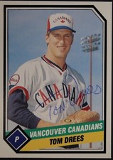 Tom Drees Canadians PCL 1989 CMC #10 Autographed Signed Baseball Card 