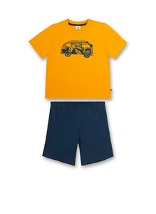 Boys shorty / short pajamas safari bus, orange by Sanetta size 104-140 organic - Picture 1 of 1