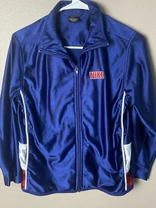 Boy's Medium Nike Satin Track Jacket Black Turquoise Full Zip - Picture 1 of 3