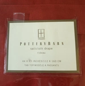NEW Pottery Barn Sailcloth Rideau Deep Red 44x63" Panel Tab Top Curtain Window - Picture 1 of 6