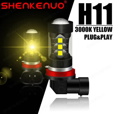 Lâmpadas de neblina de LED amarelo dourado brilhante H8 H9 H11 para Mazdaspeed 6 Mazda 3 RX-8 - Imagem 1 de 4