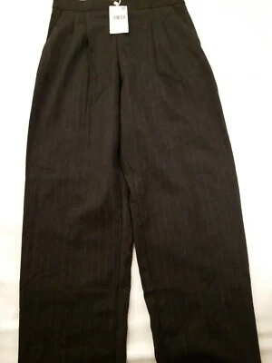 Mango Ladies Trousers. Stripe.  Grey. Size Small - Image 1 of 4