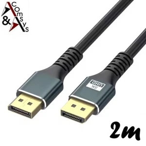 2m DisplayPort Kabel 8K 4K 1.4 DP Kabel 60Hz 165Hz UHD WQHD HDR Monitor Beamer - Bild 1 von 4