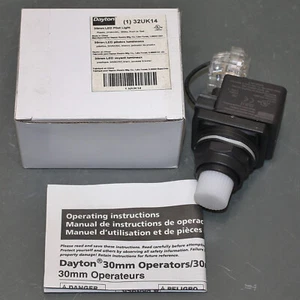 Dayton Illuminated Pushbutton Operator 32UK14, 24V AC / DC, 30mm Round, IP65 LED - Picture 1 of 5