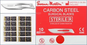 10 Sterile Swann Morton Steel No 10 Sealed Scalpel Blades Blade For Handle #3 5 - Picture 1 of 3