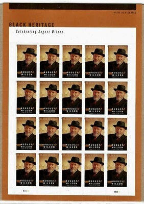 AUGUST WILSON PLAYWRIGHT 2021 BLACK HERITAGE 20 MVF FOREVER STAMP SHEET #5555 - Image 1 of 2
