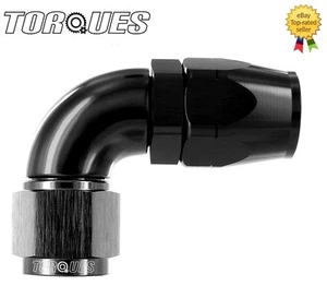 AN -10 (AN10 JIC -10) 90 Degree ULTRAFLOW Swivel Seal Hose Fitting In BLACK - Picture 1 of 2