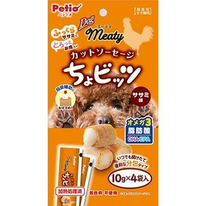 Petio Dog Meaty Cut Sausage Chobits Sasami Flavor 10g x 4 bags - Picture 1 of 8