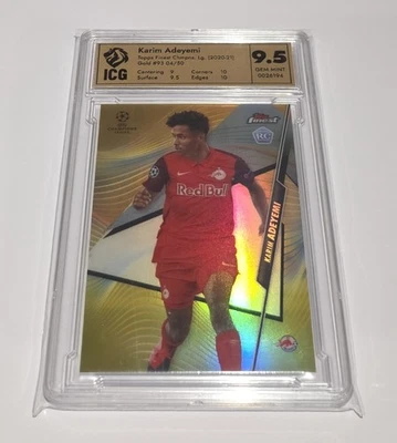 2020-21 Topps Finest UCL Gold Refractor Rookie Karim Adeyemi 04/50  - Image 1 of 2
