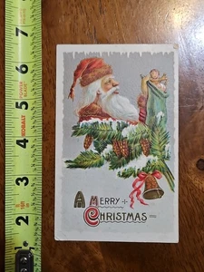 RARE OLD VINTAGE POSTCARD CHRISTMAS SANTA EARLY 1911 STOCKING - Picture 1 of 3