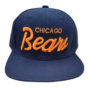 Chicago Bears Griswold Weihnachten Urlaub Schriftzug Mütze Druckknopflasche marineblau Retro Stickerei - Bild 1 von 5