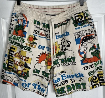 Hombres Talla Pequeña Vans Eco Positividad Lino Estampado Gráfico 6" Pantalones Cortos de Skate Calce Relajado Foto 1 de 4