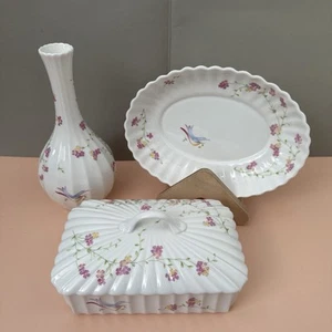 Spode Bouquet Fine Bone China Knospenvase, Schmuck-/Seifenschale & Aufbewahrungsbox mit Deckel - Bild 1 von 10