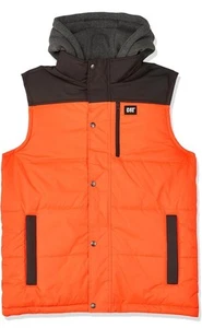 Caterpillar Hi-Vis Hooded Work Vest Jacket Water Resistant Orange 3XL Work Wear - Picture 1 of 1