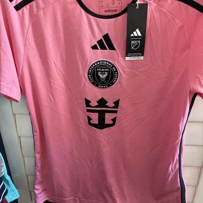 Autêntica camisa de futebol Miami rosa grande número 9… etiqueta Adidas $134! MLS - Imagem 1 de 4