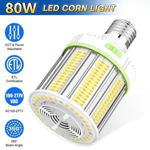E39 Mogul Base 80W LED Corn Light Bulb Warehouse High Bay Lamp 4500K/5000K/5700K - Picture 1 of 15