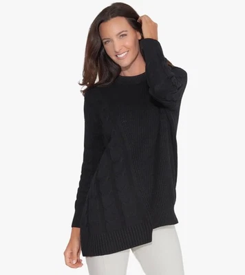 Suéter Stella Carakasi Made You Look L/XL Negro Algodón Cachemira Asimétrico Foto 1 de 4