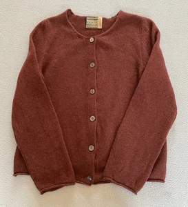 ERIBE CARDIGAN SZ SMALL 8-10 CORRY ROUND NECK NEBULA 100% LAMBSWOOL SEE DETAIL - Picture 1 of 14