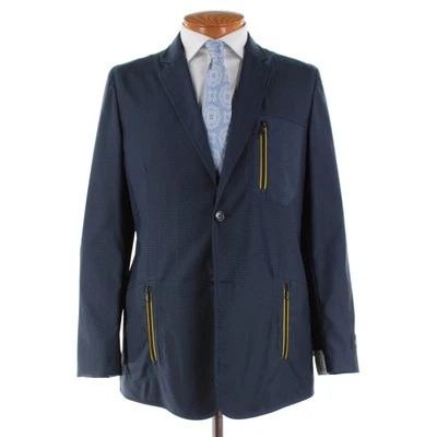 Abrigo deportivo Belvest nuevo con etiquetas mezcla de lana con bolsillos con cremallera talla 52R (42R EE. UU.) a cuadros azules Foto 1 de 4