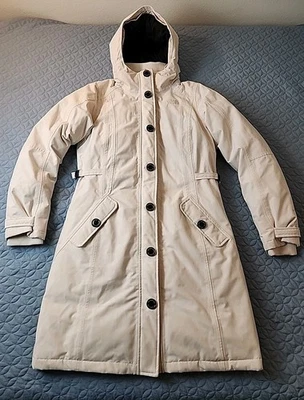 女式 The North Face Tremaya Down Parka 中号奶油色长 Puffer — 第 1/4 张图片