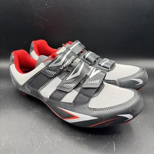 Venzo Bicycle Men's Black & Gray Road Cycling Riding Shoes 3 Straps Size 12 - Picture 1 of 9