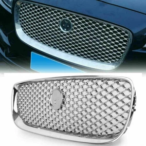 Chrome ABS Front Center Grille Upper Mesh Grill Cover For Jaguar XE 2015-2018 - Picture 1 of 8