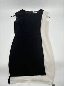 Calvin Klein Sleeveless Dress Womans Size 10 Black & White Dress - Picture 1 of 10
