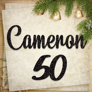 Personalised Name and Age Charm Cake Topper Decorations Glitter Cardstock Name - Picture 1 of 16