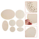  7 Pcs Wood Porous Chips Circle Labels Wooden Blank Signboards