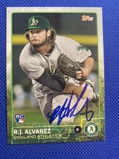2015 Topps R.J. Alvarez #689 Auto Signed Autograph A’s