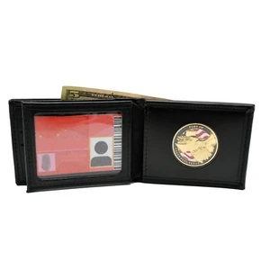 Perfect Fit Bifold Challenge Coin Holder Wallet Credit Card Flip Out USA Made - Picture 1 of 4