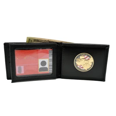 Perfect Fit Bifold Challenge Coin Holder Wallet Credit Card Flip Out USA Made - Image 1 of 4
