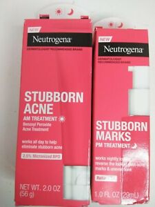 Neutrogena Stubborn Marks PM Treatment with Retinol SA, 1 fl. oz & ACNE 2.OZ