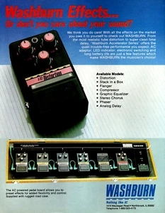 PEDALES EFECTO LAVADO REVISTA ANUNCIO IMPRESO Guitarra Distorsión Pinup Página De Colección Años 80 - Imagen 1 de 1