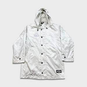 Chaqueta Kappa De Colección Para Hombre Mediana Blanca Espíritu Dentro de Japón Parka Larga Abrigo Años 90 - Imagen 1 de 12