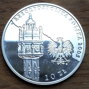PIECE 10 ZLOTYCH 2005 ARGENT TRES RARE !!! 170000 EXEMPLAIRES (352) J.PAUL II - Picture 1 of 2