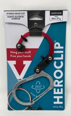 HEROCLIP ' CLIP DE ENGRANAJE HÍBRIDO ' MEDIANO (MÁXIMO 60LBS) ' ROJO HOT ROD ' GIRA 360° Foto 1 de 2