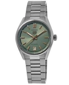 New Tag Heuer Carrera Automatic Green Dial Steel Women's Watch WBN2312.BA0001 - Afbeelding 1 van 4