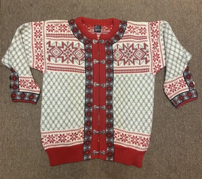 Suéter de Lana Dale of Norway Vintage Plata Cierre Gancho Botones Talla Mediana Foto 1 de 4