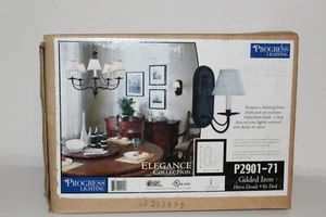 Progress Lighting Elegance Collection Sconce with Linen shade Gilded Iron finish - Picture 1 of 6