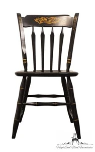 ETHAN ALLEN Hand Decorated Black & Gold Hitchcock Style Arrow Back Accent Sid... - Picture 1 of 10