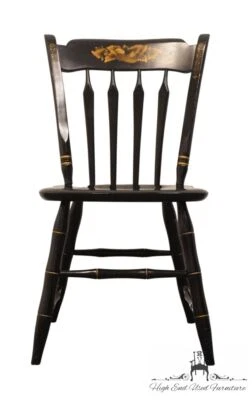 ETHAN ALLEN Decorado a Mano Negro y Dorado Estilo Enganche Flecha Trasera Acento Sid... Foto 1 de 4